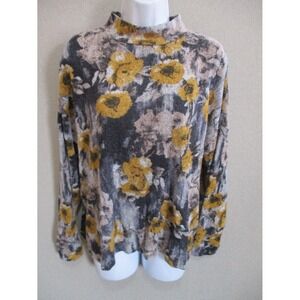 Dantelle Floral Drop Shoulder Long Sleeve Top Size Medium